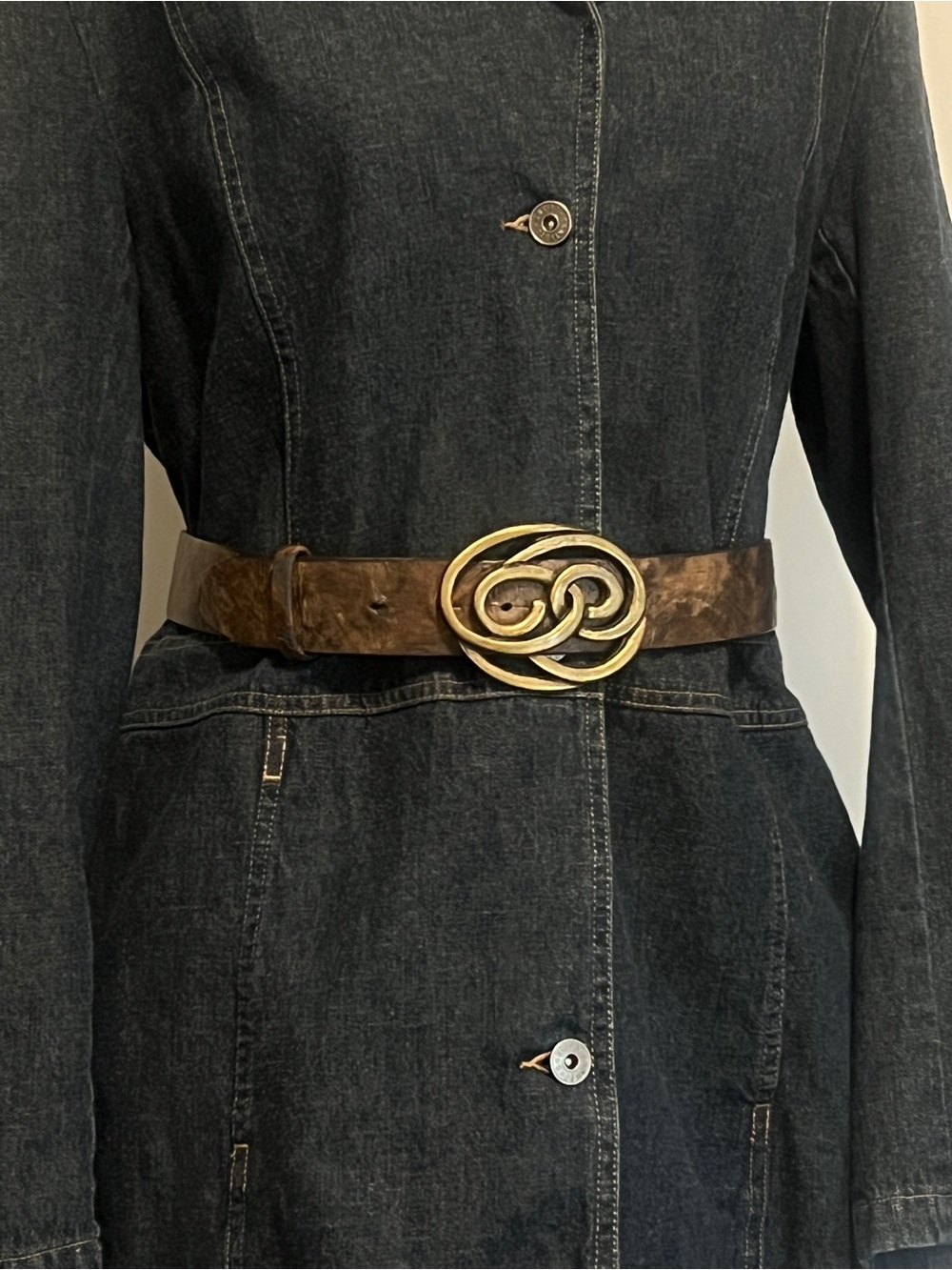 Bianca Nygard Vintage Swirl Leather Belt